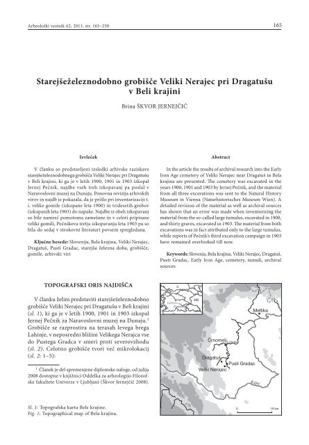 Celotno besedilo (pdf) - Arheolo?ki vestnik - ZRC SAZU