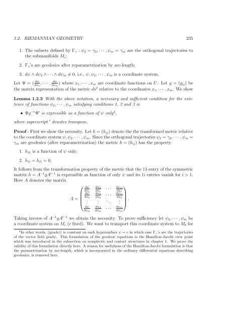 Chapter 1 DIFFERENTIAL GEOMETRY OF REAL MANIFOLDS