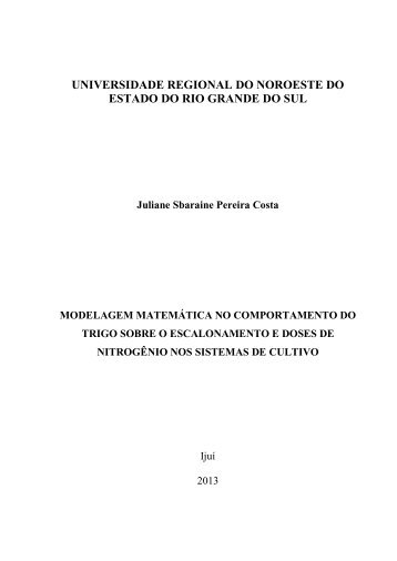 modelagem matemática no comportamento do trigo sobre o ... - Unijuí