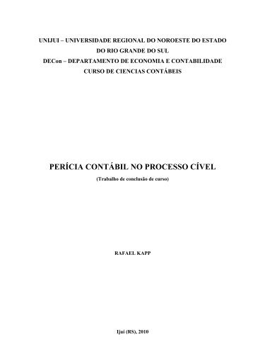 PERÍCIA CONTÁBIL NO PROCESSO CÍVEL