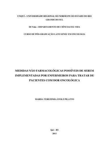 medidas não farmacológicas possíveis de serem ... - Unijuí