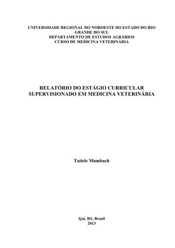 relatório do estágio curricular supervisionado em medicina ... - Unijuí