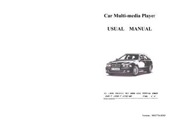Car Multi-media Player USUAL MANUAL
