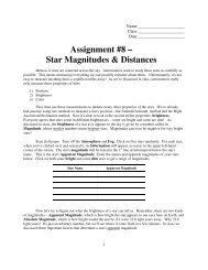 Assignment #8 – Star Magnitudes & Distances - Faculty Web Pages