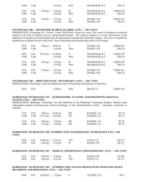 LOS ANGELES CITY COLLEGE FALL 2013 CLASS SCHEDULE ...