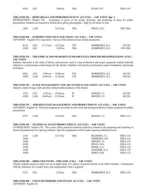 LOS ANGELES CITY COLLEGE FALL 2013 CLASS SCHEDULE ...