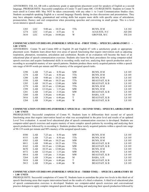 LOS ANGELES CITY COLLEGE FALL 2013 CLASS SCHEDULE ...