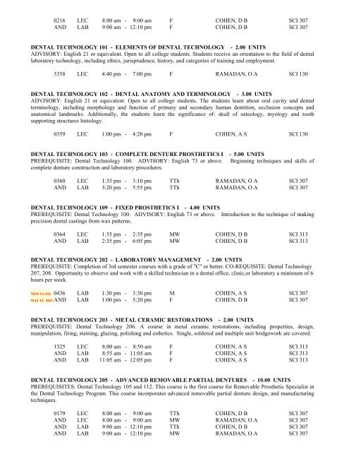 LOS ANGELES CITY COLLEGE FALL 2013 CLASS SCHEDULE ...