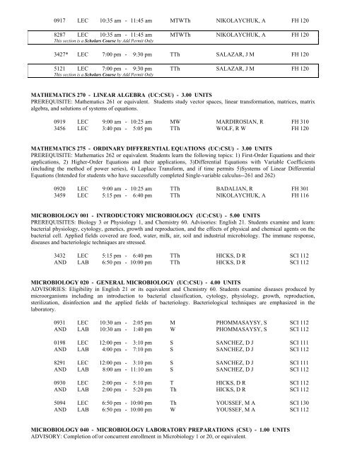 LOS ANGELES CITY COLLEGE FALL 2013 CLASS SCHEDULE ...