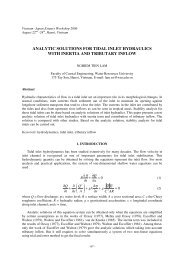 analytic solutions for tidal inlet hydraulics with inertia and tributary ...