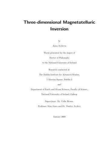 Three-dimensional Magnetotelluric Inversion - MTNet - DIAS