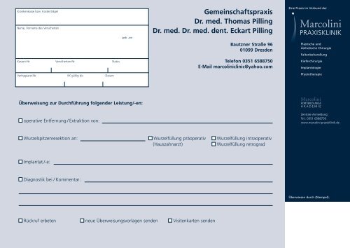 ÜberweisungsFormulare - Marcolini Praxisklinik