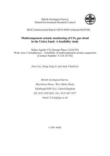 Multicomponent seismic monitoring of CO2 gas cloud in the Utsira ...