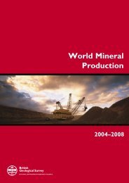 World Mineral Production 2004 to 2008 - British Geological Survey