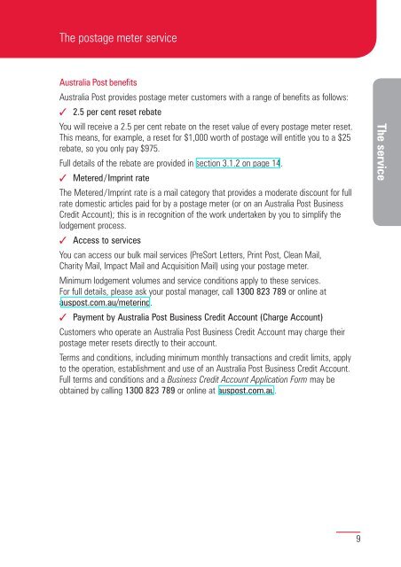 Postage meters conditions of use 8833675 - Australia Post