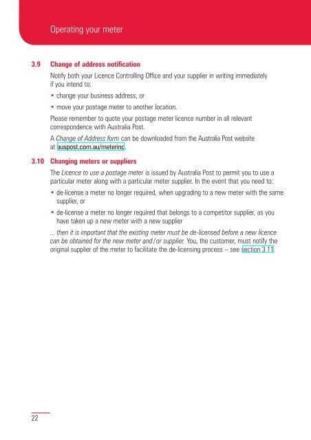 Postage meters conditions of use 8833675 - Australia Post