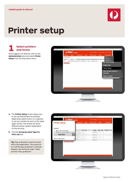 guide to eParcel - Australia Post