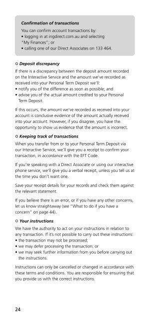 ING - Terms and Conditions - Australia Post