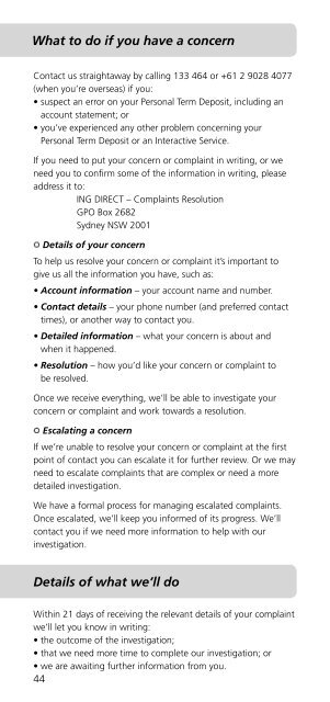 ING - Terms and Conditions - Australia Post