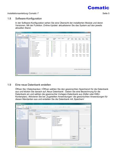 Installationsanleitung Comatic 7 - andeer.net Software