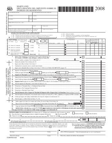 d maryland declaración del impuesto sobre el ingreso de residentes