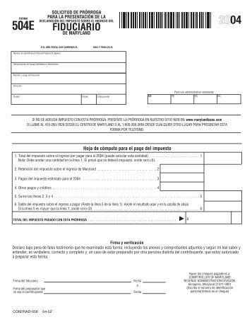 504E - the Comptroller of Maryland