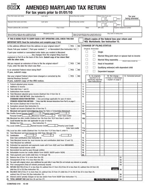Form 502X_color - the Comptroller of Maryland