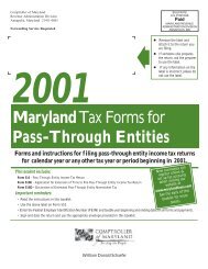 Pass-Through Entities - the Comptroller of Maryland
