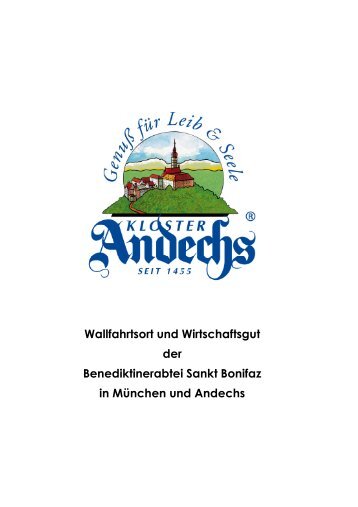 Aktuelle Informationsmappe zu Kloster Andechs herunterladen