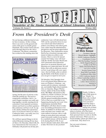 Puffin Winter 2003, v22,#2 issue (pdf 697k) - Alaska Library ...