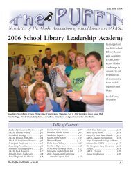Puffin Fall 2006, v26,#1 issue (pdf 2.4 mb) - Alaska Library Association