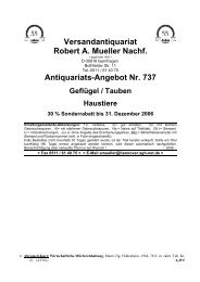 Antiquariats-Angebot Nr. 737 Geflügel / Tauben ... - Antikbuch24