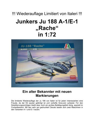 Junkers Ju 188 A-1/E-1 „Rache“ in 1:72