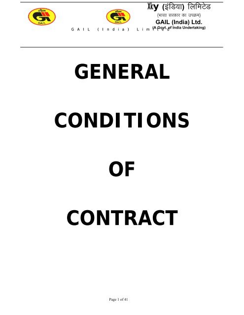 Contract for Hiring Services of different types of call basis ... - GAIL