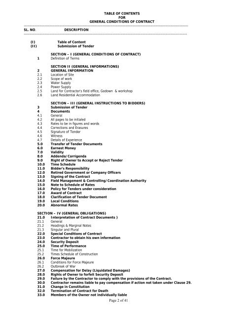 Contract for Hiring Services of different types of call basis ... - GAIL