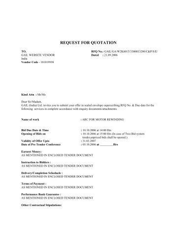 ARC for motor rewinding - GAIL