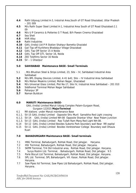 Annual Rate Contract for O&M Services for NCR GAS O&M ... - GAIL