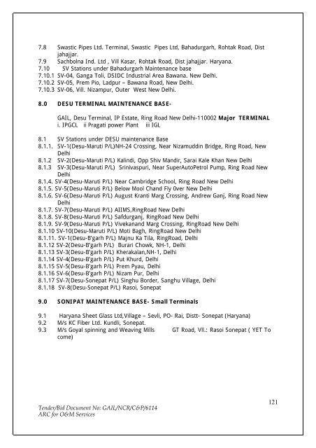 Annual Rate Contract for O&M Services for NCR GAS O&M ... - GAIL