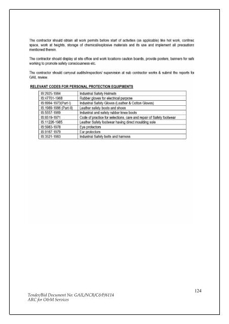 Annual Rate Contract for O&M Services for NCR GAS O&M ... - GAIL