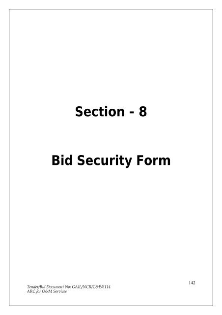 Annual Rate Contract for O&M Services for NCR GAS O&M ... - GAIL