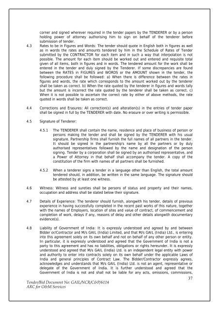 Annual Rate Contract for O&M Services for NCR GAS O&M ... - GAIL