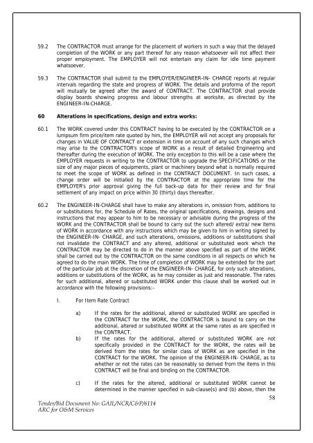 Annual Rate Contract for O&M Services for NCR GAS O&M ... - GAIL