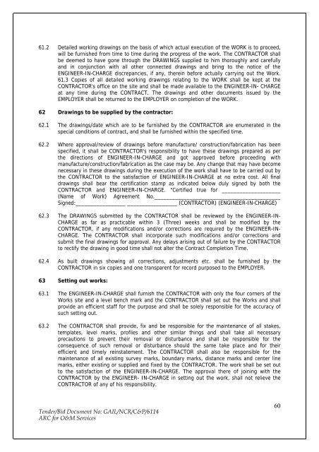 Annual Rate Contract for O&M Services for NCR GAS O&M ... - GAIL