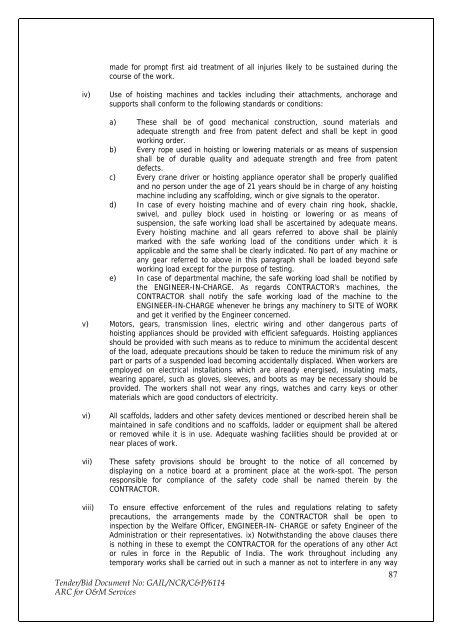 Annual Rate Contract for O&M Services for NCR GAS O&M ... - GAIL