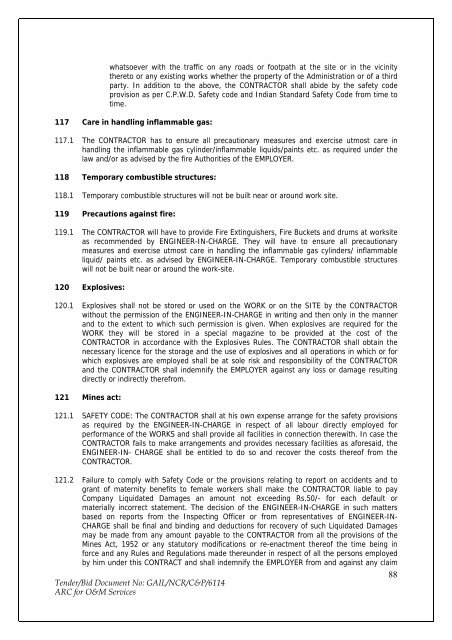 Annual Rate Contract for O&M Services for NCR GAS O&M ... - GAIL