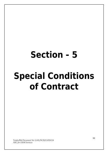 Annual Rate Contract for O&M Services for NCR GAS O&M ... - GAIL