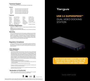 USB 3.0 SUPERSPEED? DUAL VIDEO DOCKING STATION - Targus