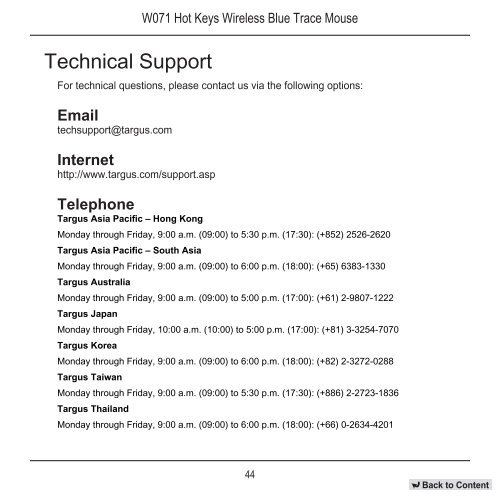 W071 HOT KEYS WIRELESS - Targus