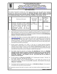 SHORT TENDER NOTICE: The Cotton Corporation ... - Tenders India