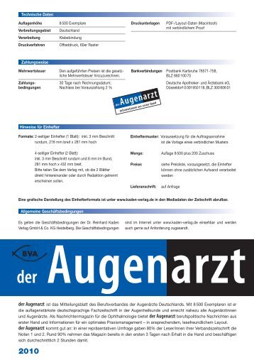 der Augenarzt - Kaden Verlag